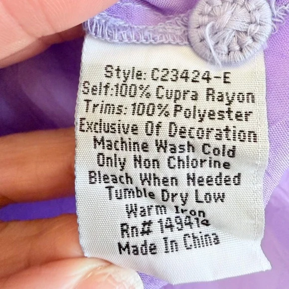 Johnny Was Slim Audrey Tunic Womens Boho M Lavender Embroidered Butterfly Top - Picture 10 of 16